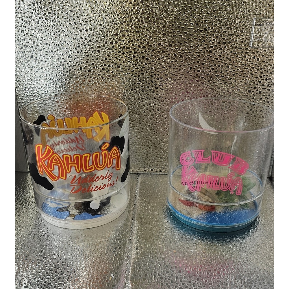 (2) Club Kahlua  Novelty Plastic Drinkware‎ Assorted Style Seashell Sand Designs - Picture 12 of 12
